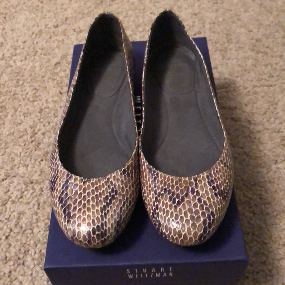Stuart Weitzman snake skin flats